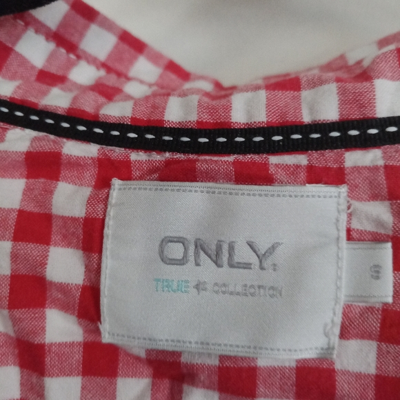 Gingham red and white shirt size S - Picture 4 of 8